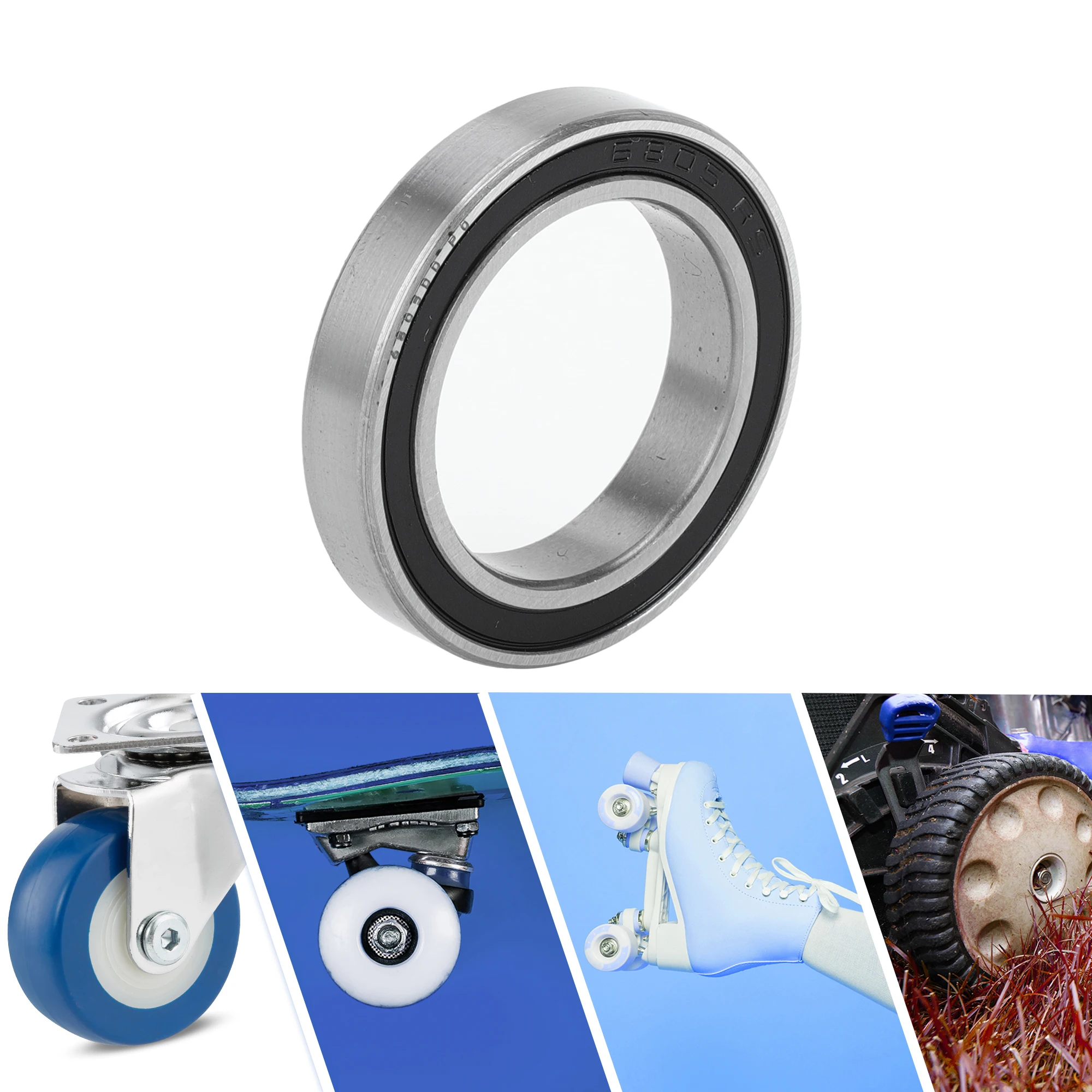 Motoforti 6805DD Deep Groove Ball Bearings P0 25x37x7mm Lubricated Bearings Double Rubber Seal Scooter Skateboard Wheel
