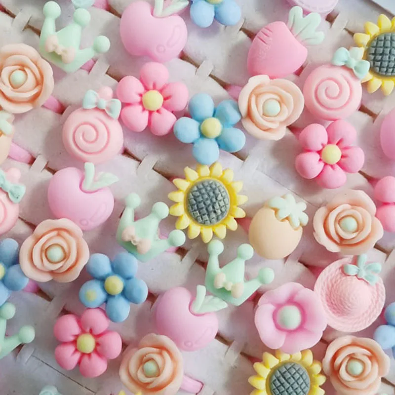 10pcs/lot Children\'s Cartoon Rings Candy Flower Animal Bow Shape Ring Set Mix Finger Jewellery Rings Kid Girls Toys Anillo