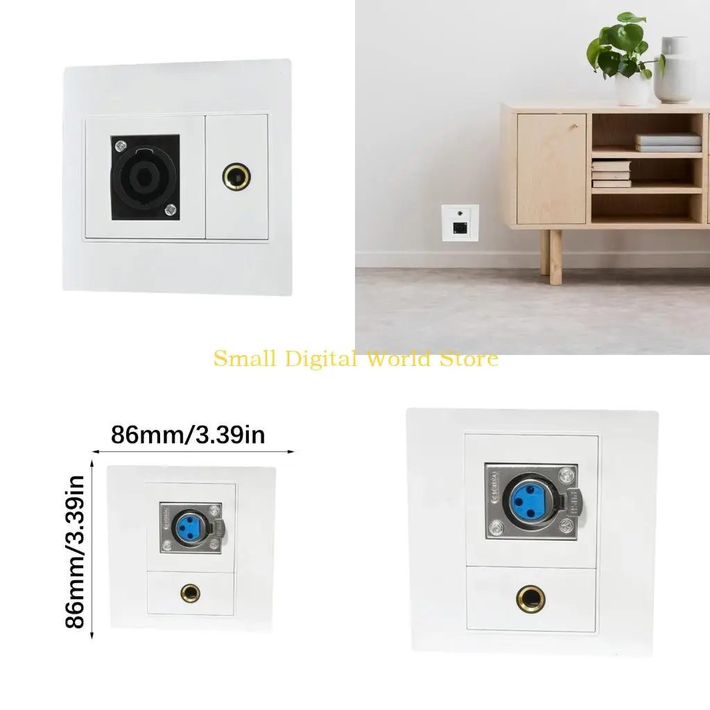 77UB 86mm Professional Audios Connectors Panel XLR/Speakon 6.35mm Wall Plate Insert