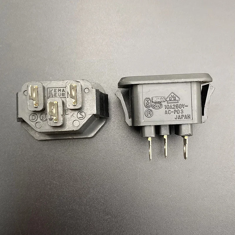 Original AC-P03 pure copper-plated nickel power supply C14 Pin-shaped socket socket 15A250V chassis CS05