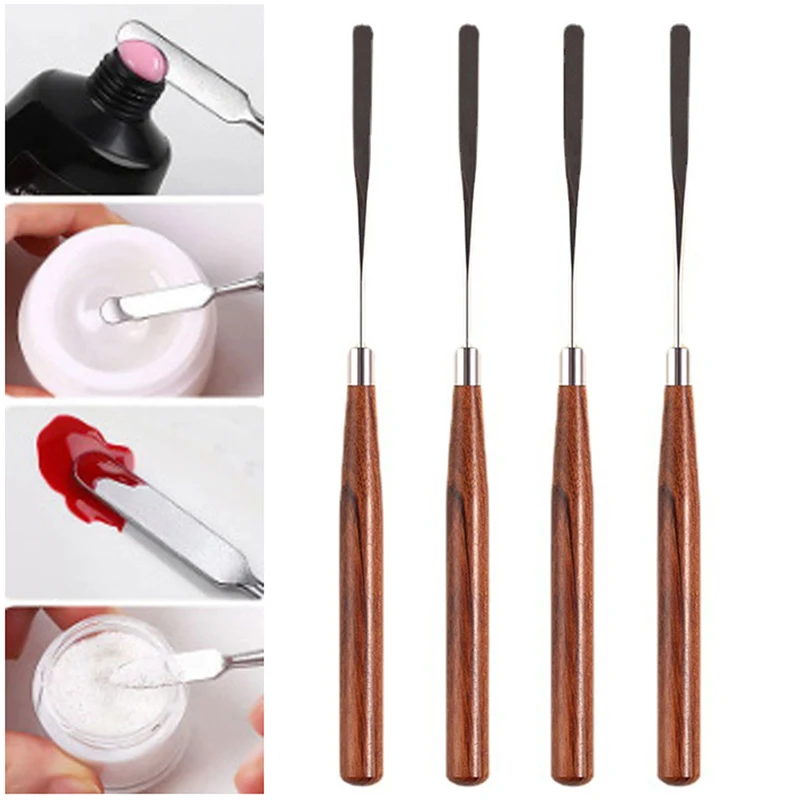 1Pcs Dual Ended Nail Art Acryl Uv Gel Extension Builder Bloem Schilderen Pen Brush Uv Gel Remover Spatel Stok manicure Tool