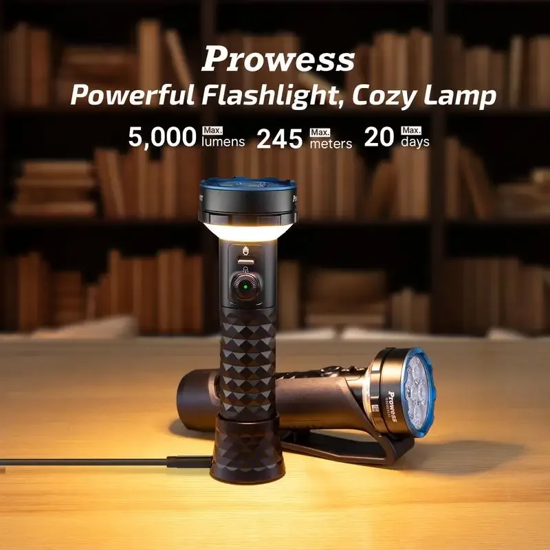 OLIGHT Prowess USB-C Rechargeable Bidirectional Flashlight, 5,000 Lumens Bright Cool White LED Flashlights