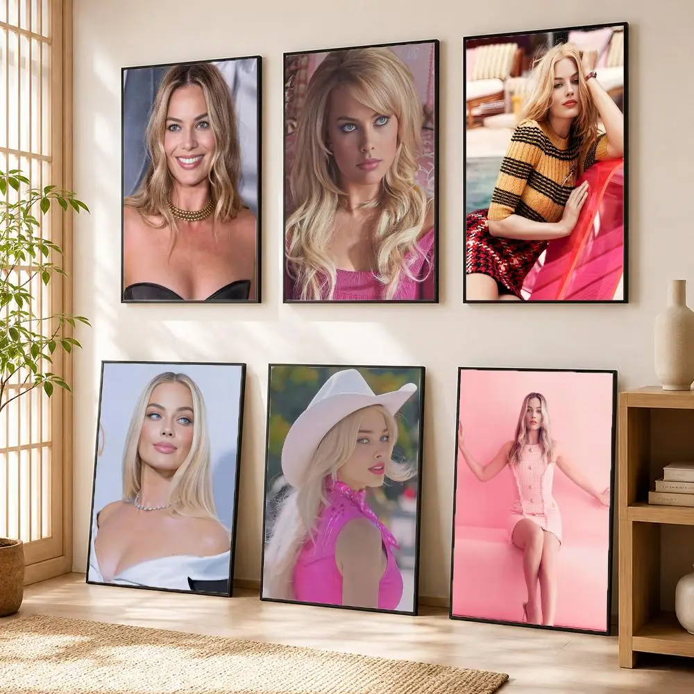M-Margot Robbie Schauspieler-Poster Moderne Wohnkultur Schlafzimmer Bar Flur Wasserdichte Wandkunst Ästhetische Dekoration