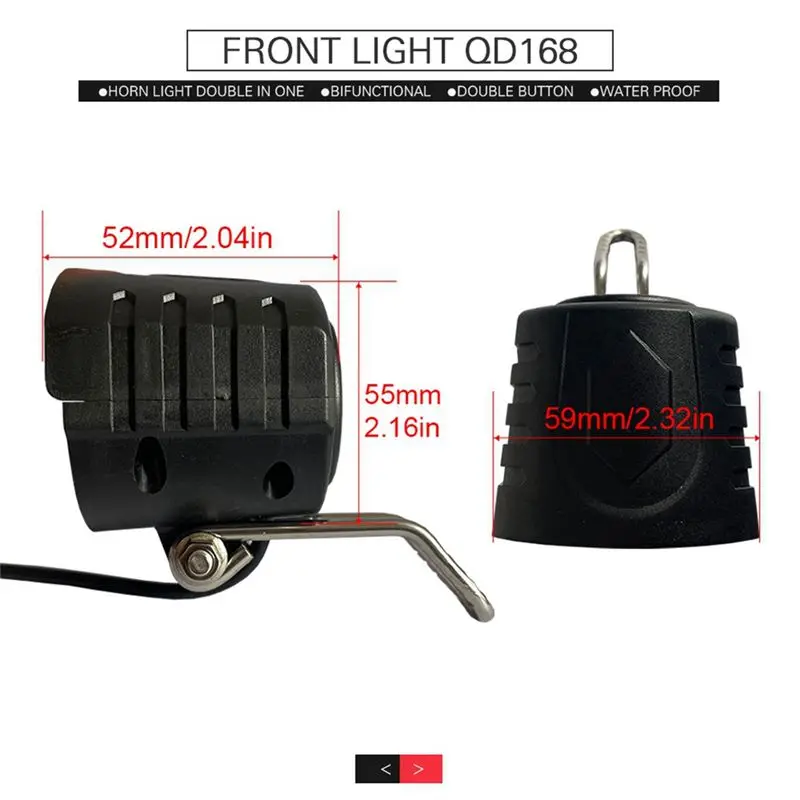 

(X07A) EBike Switch DK336 with QD168 Frontlight C-05C Taillight S M Plug Warning Light Turn Signal Horn Ebike Accessories