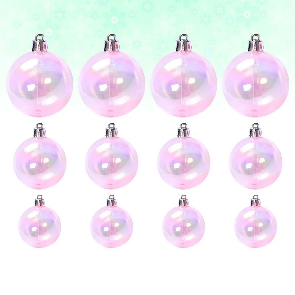 

12 Pcs Cake Ornament Ball Painted for Christmas Hanging Decor Decoration Pendant Pink Balls Lob