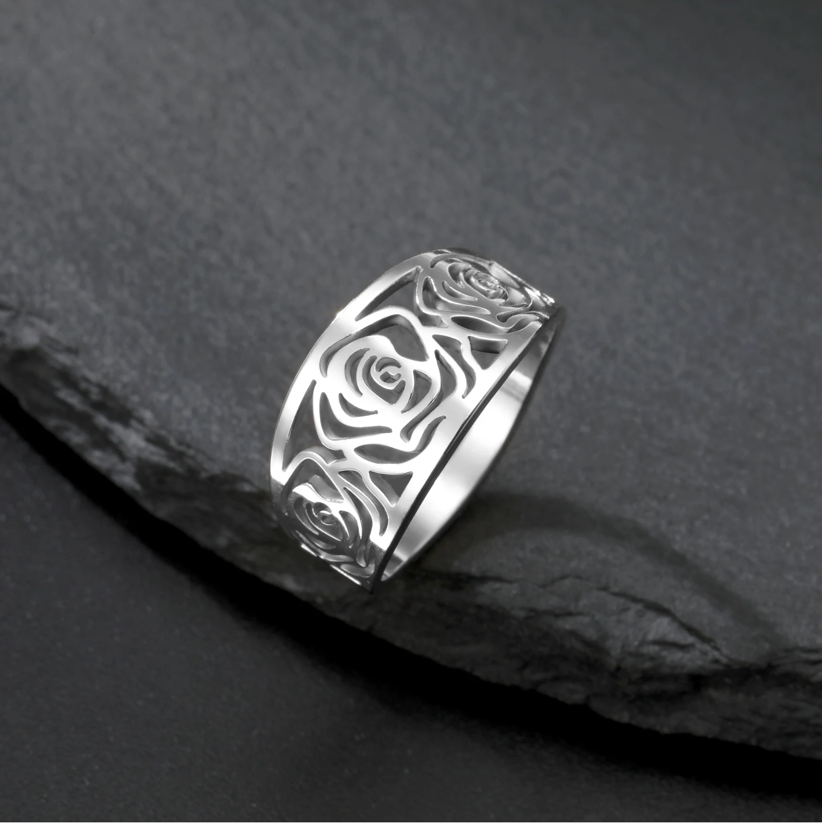 2026 Neuerscheinung Rose Damenringe Retro Edelstahl Goldfarben Täglicher Schmuck Sexy Accessoires für Frauen – Detail 5