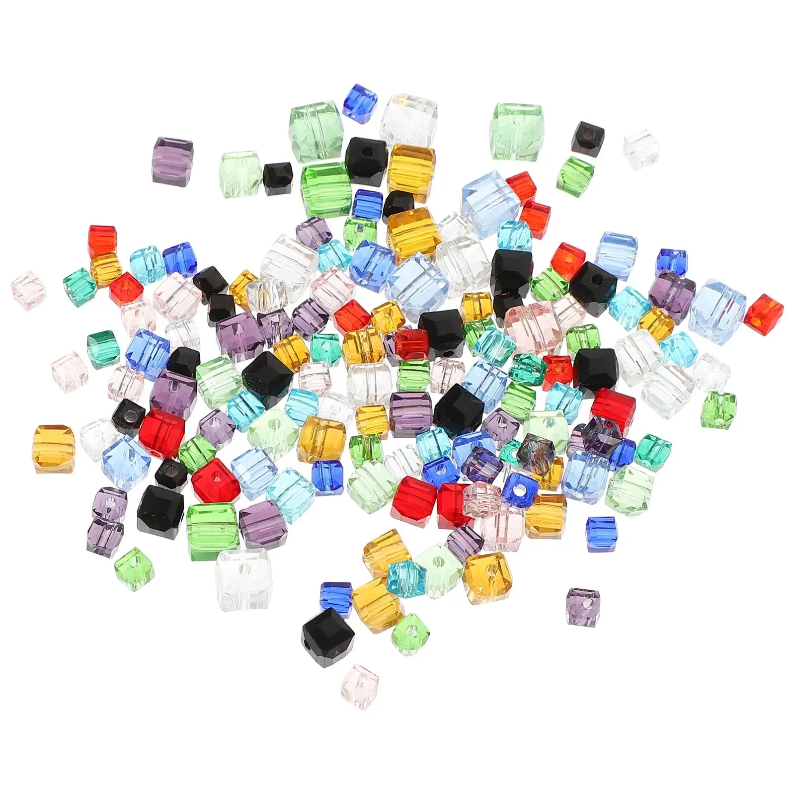 

170 Pcs Crystal Beads Jewelry Making Necklace Cube Spacers Loose Bracelet DIY Smooth Durable Skin Friendly Premium for Bracelets