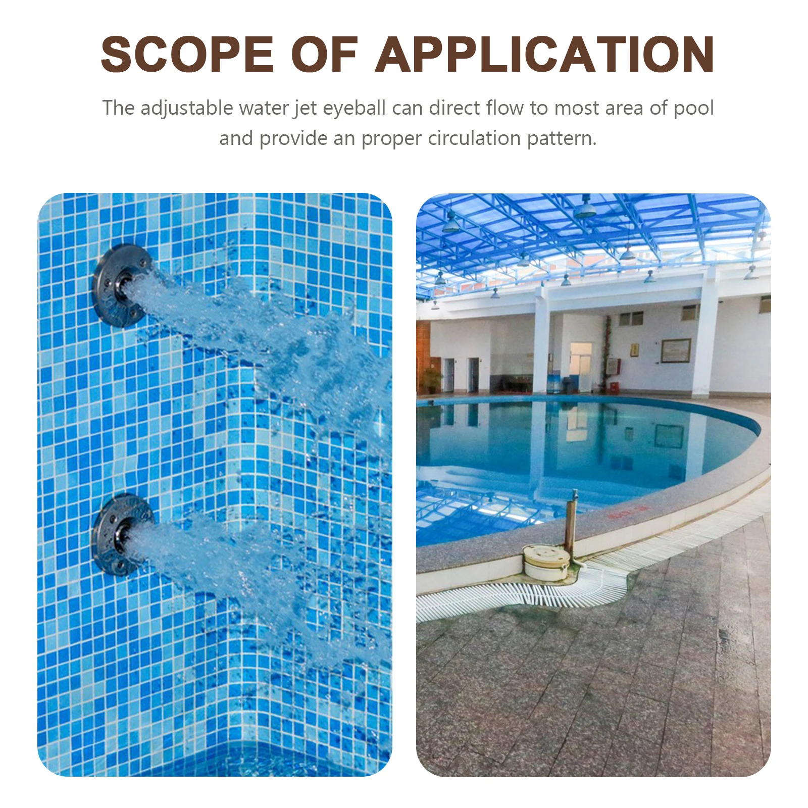 

4pcs Pool Massage Nozzle 360 Degree Rotating Durable Plastic Easy Install Spa Accessories Swimming Pool Outlet