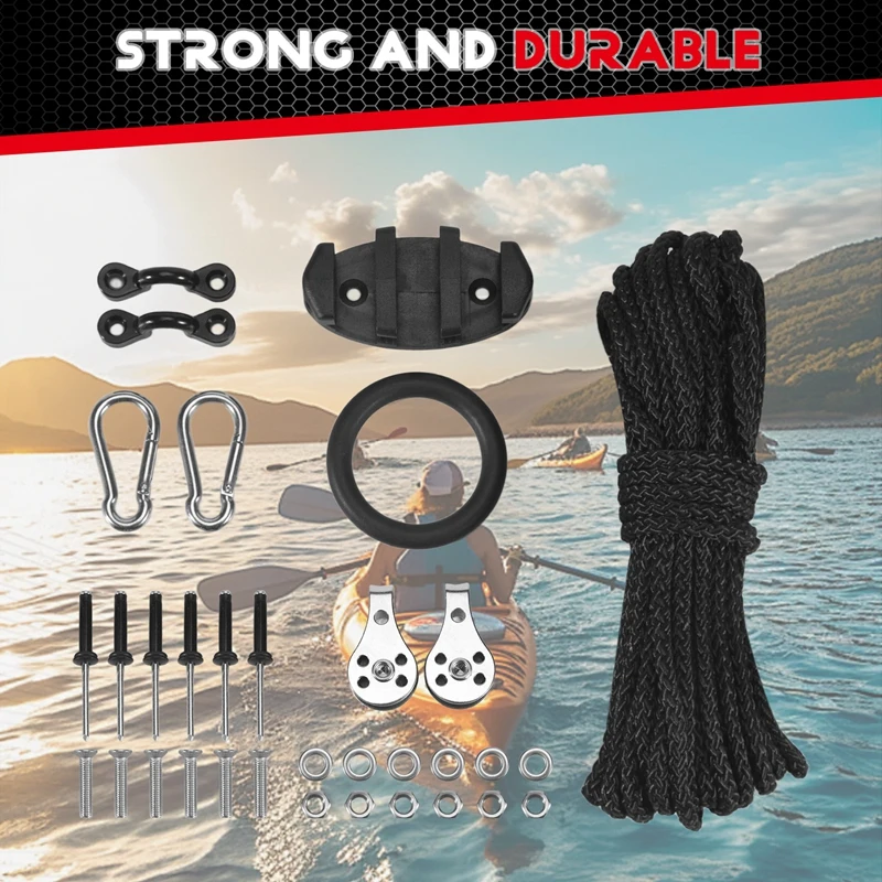 DCOS-Anchor Trolley Kit Inflatable Sturdy Kayak Canoe Anchor Car Kit System With Accessorys