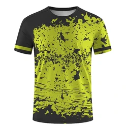 Outdoor Fitness Gym Tops Men's Short Sleeve T Shirt Leisure O-neck Woman T-shirts 2024 Summer Quick Dry Men Clothing Streetwear