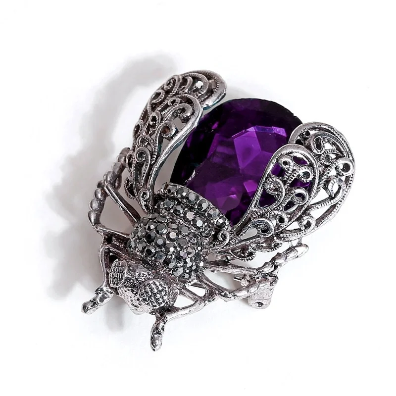 Creative New Crystal Insect Brooch Beetles Brooches Pin Fashion Brooch For Women Pins Scarf Clip Jewelry Broach Bouquet
