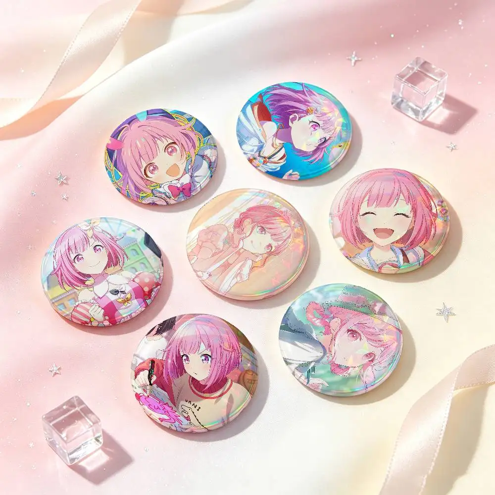 Anime Figure Emu Otori Cartoon Badges Button Round Creative Pin Brooch Badge Bag Decor Accessories Fans Collect Friends Gifts