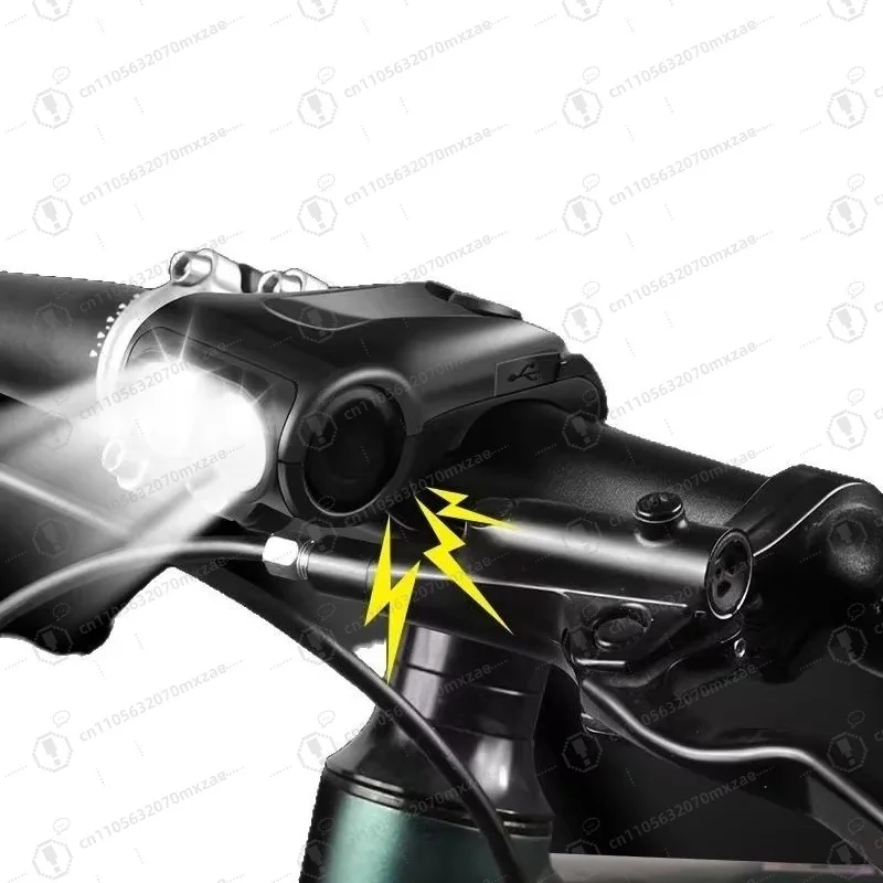 ضوء الجرس 120 ديسيبل متكامل! مصباح أمامي للدراجة مزود بمنفذ USB، وتكيف متعدد النماذج