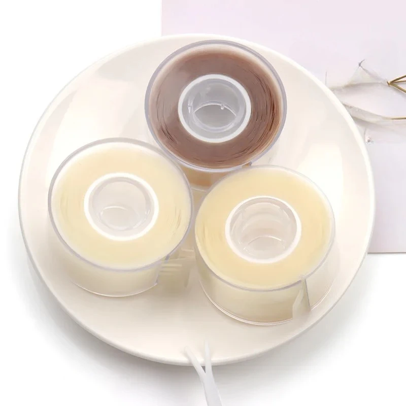 เทปติดตาสองชั้นแบบใส 600 ชิ้น/กล่อง อุปกรณ์เสริม ติดแน่น มองไม่เห็น สีเบจ ขนาดเล็ก/ใหญ่  เครื่องมือแต่งหน้า ยกเปลือกตาแบบพับได้