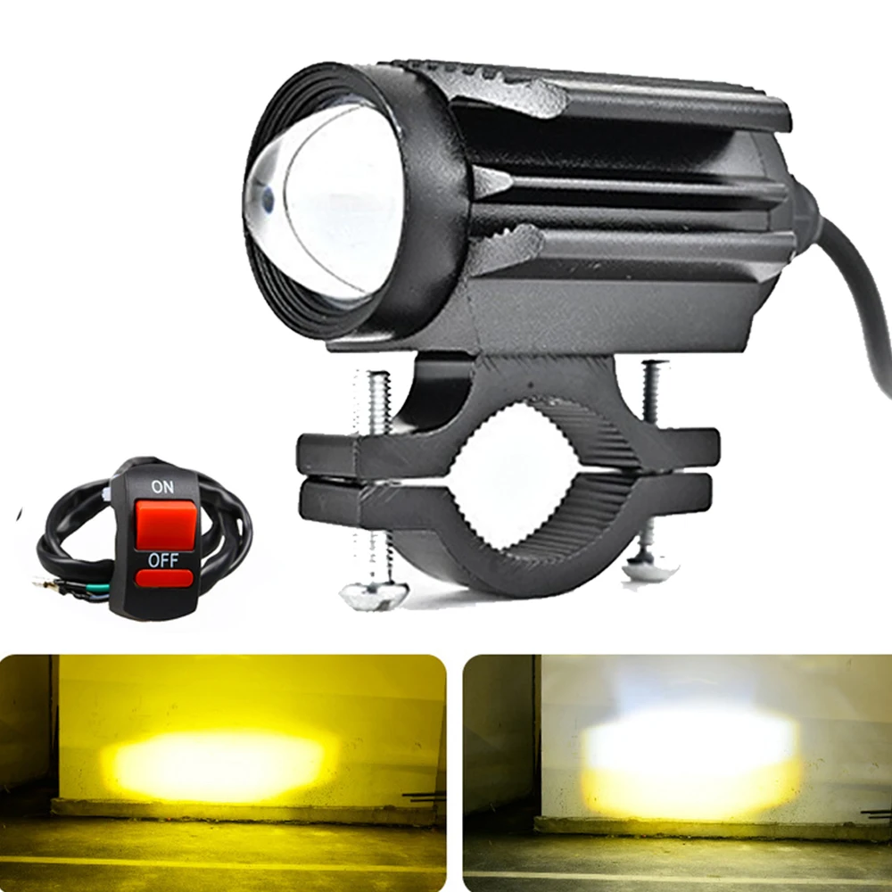 

Motorcycle Driving Lights Mini Led Headlights Fog Lights Super Bright Amber White Aux Spotlight for Motorcycle Truck ATV SUV Car