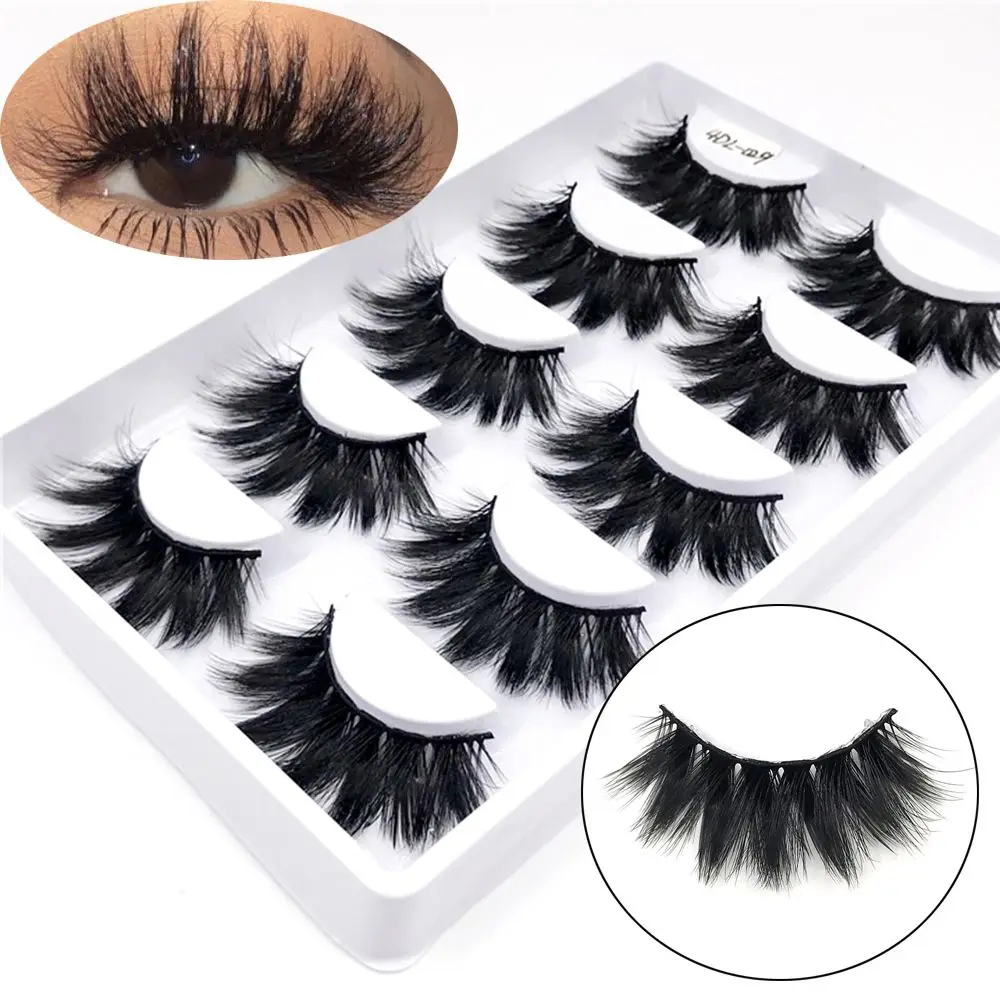 Woman Wispies Fluffy Natural Long Eye Lash Extension Full Volume Thick False Eyelashes 4D  Faux Mink Hair