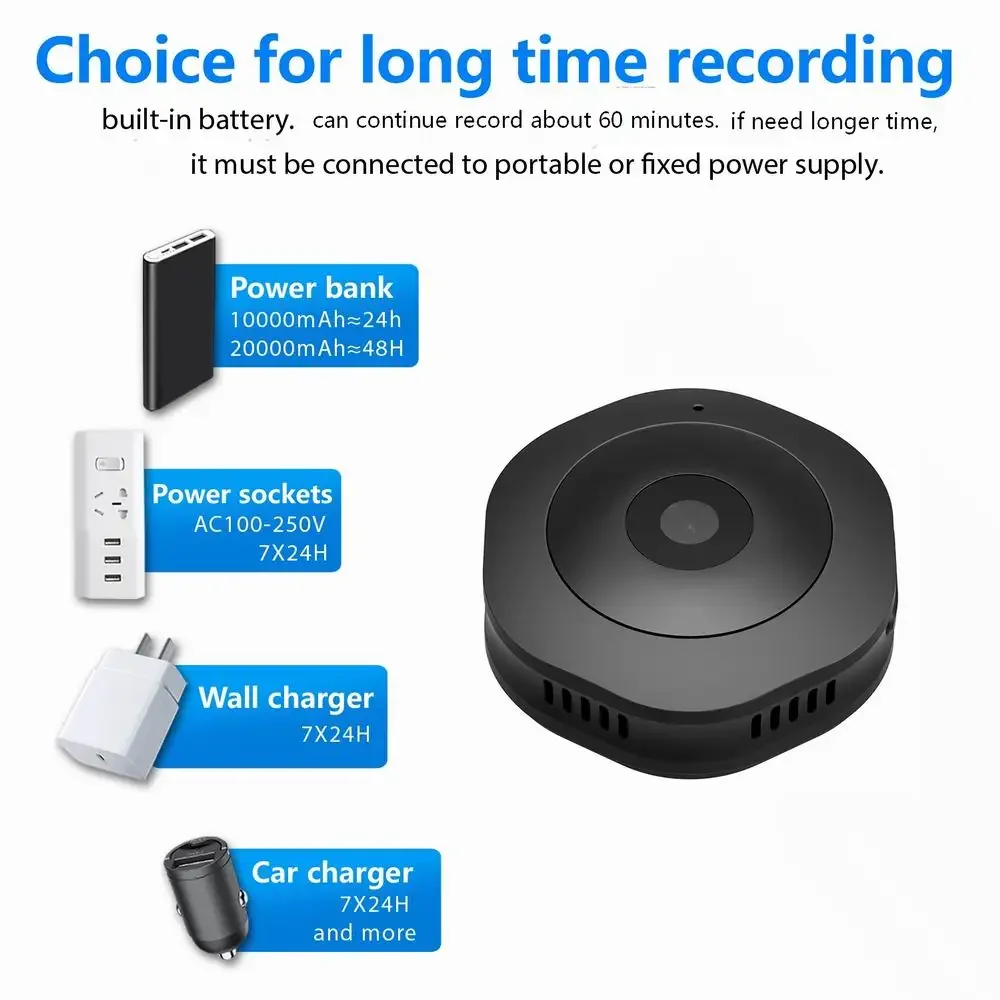 كاميرا لاسلكية صغيرة محمولة ، غير مرئية ، كاميرا فيديو للنسخة الليلية ، واي فاي ، شاشة تحكم عن بعد متعددة المستخدمين ، TF ، 4K ، P Cam HD