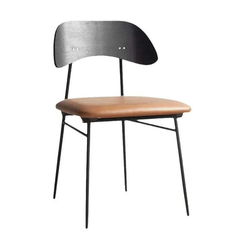 

Retro dining chair commercial bar industrial style soft bag stool light luxury new coffee shop