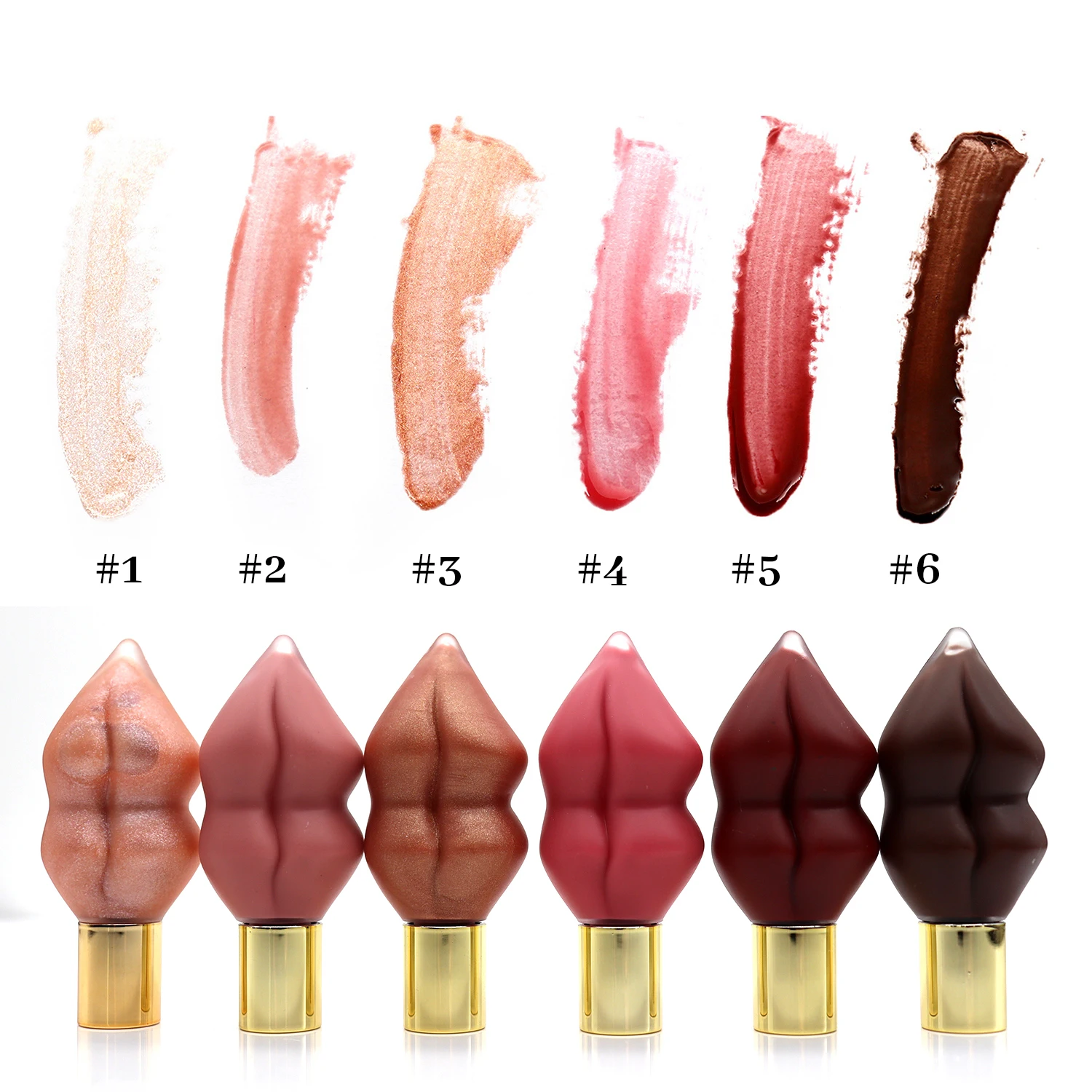 

Custom Logo 6 Color Plumping Lip Oil No Box Mouth Shape Ginger Mint Moisturizer Makeup Long-lasting Glaze Lipgloss Bulk