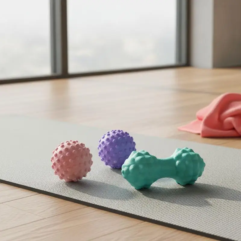 Faszien-Massageball mit Erhöhten Punkten, Yoga-Übungsball für Taille, Rücken, Fuß, Muskelentspannung, Haltungskorrektur, Fitness-Tool – Detail 13