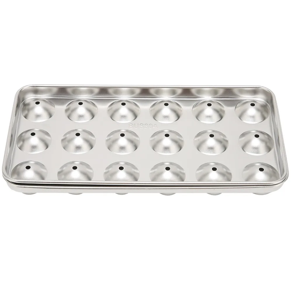 2 Piece Reusable 304 Stainless Steel Stainless Steel Ice Tray With Lid Ball Shaped Ice Cube Mold Ice Ball Mold Restaurant
