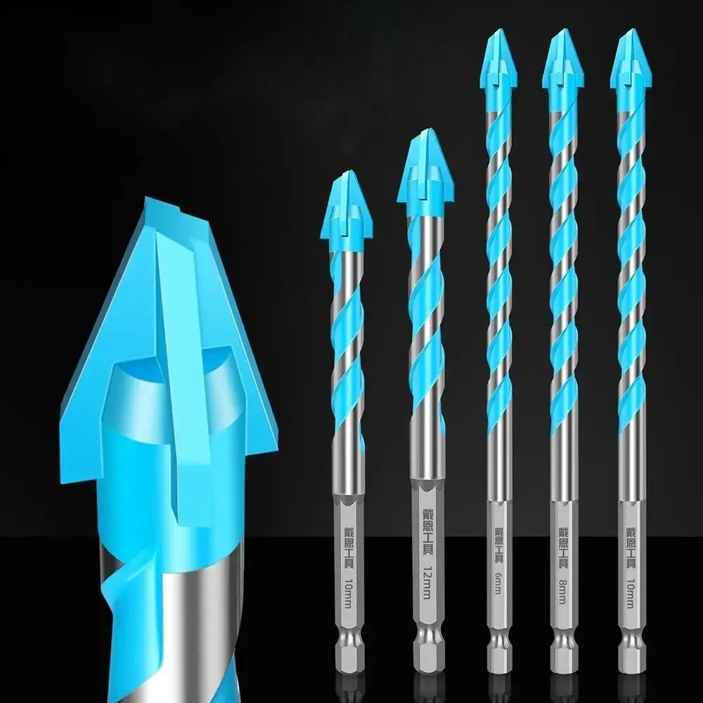 أربعة حواف مثلث بلاط الحفر مجموعة الدقة الحفر ثقب فتاحة غريب الأطوار الحفر 6/8/10/12 مللي متر صلابة عالية بلاط مثقاب الخشب #2