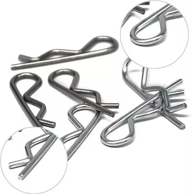 100 قطعة/صندوق دبابيس كوتر الربيع الفولاذ المقاوم للصدأ R مقاطع سبليت دبابيس شكل موجة لأدوات السحابات