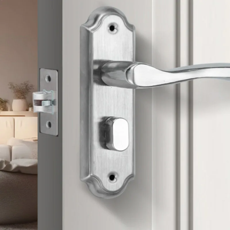 

Toilet Door Lock Toilet Universal Lock Keyless Indoor Single Tongue Aluminum Alloy Door Handle