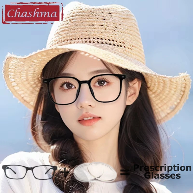 

Chashma Prescription Glasses Women Square Fashion TR90 Myopia Recipe Eyewear Lens Optical Farsighted Reading Eyeglasses Frames
