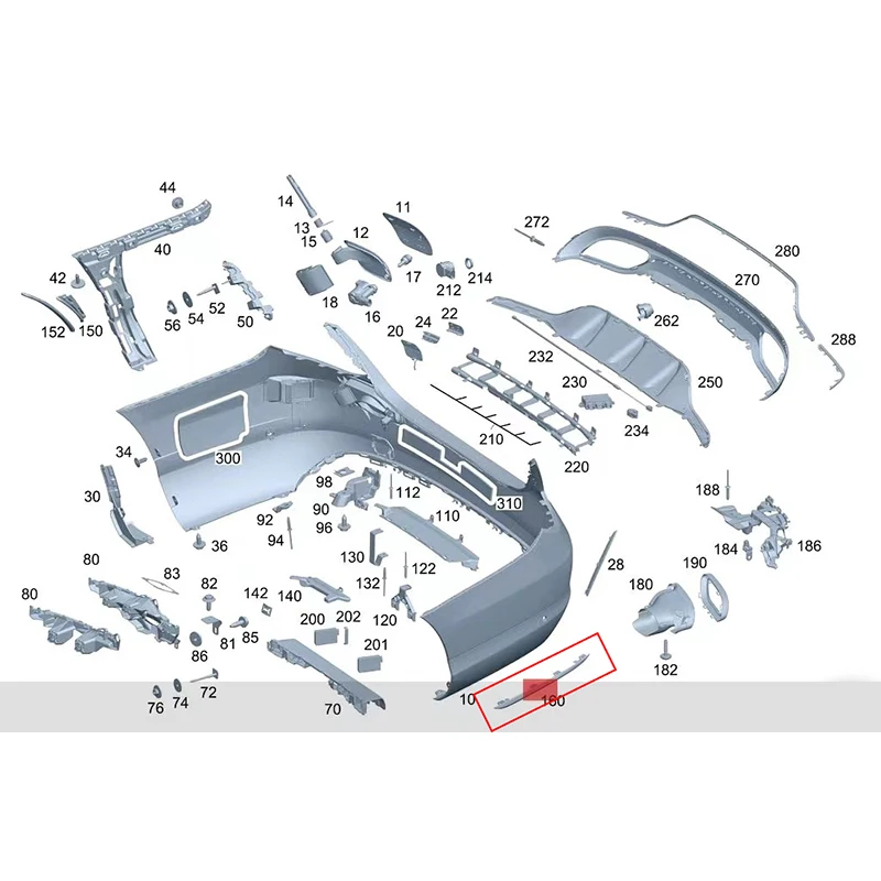 

Для Mercedes Benz C Class W205 C220 C250 C300 2014, задняя двухсторонняя хромированная отделка, хромированное покрытие A2058850521 2058850621