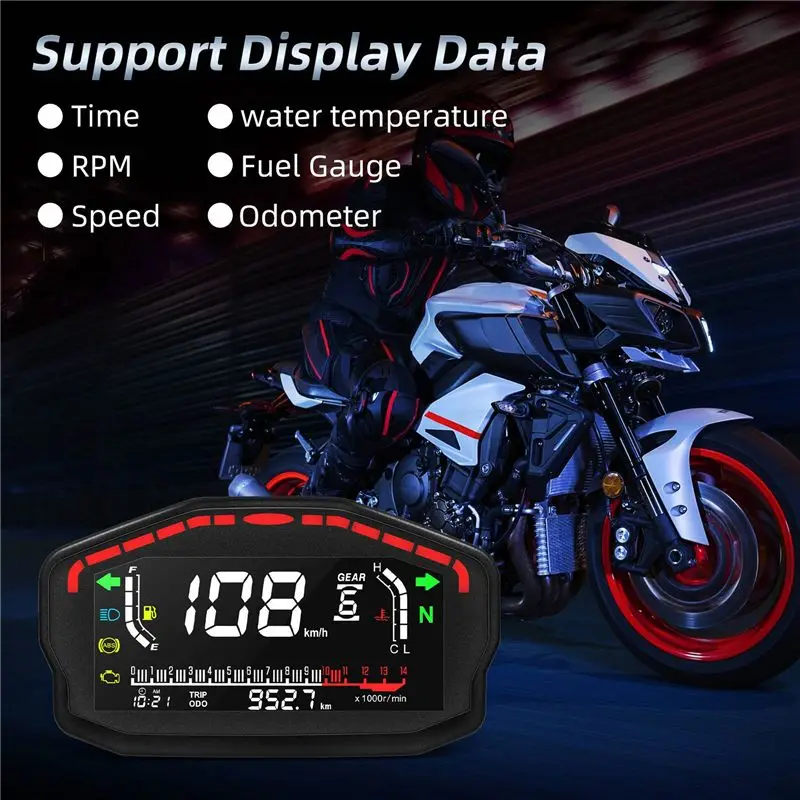 High-Quality 1Set Motorcycle Digital Dash Digital Panel Universal LED LCD Speedometer Odometer