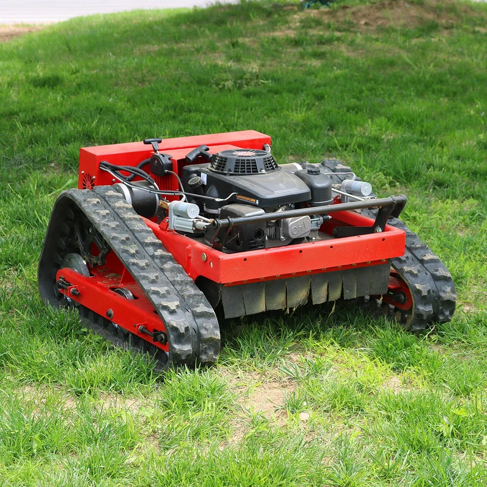 Home Use Mini Gasoline flail Remote Control Robot Lawn Mower Mini Automatic Crawler Lawn Mower