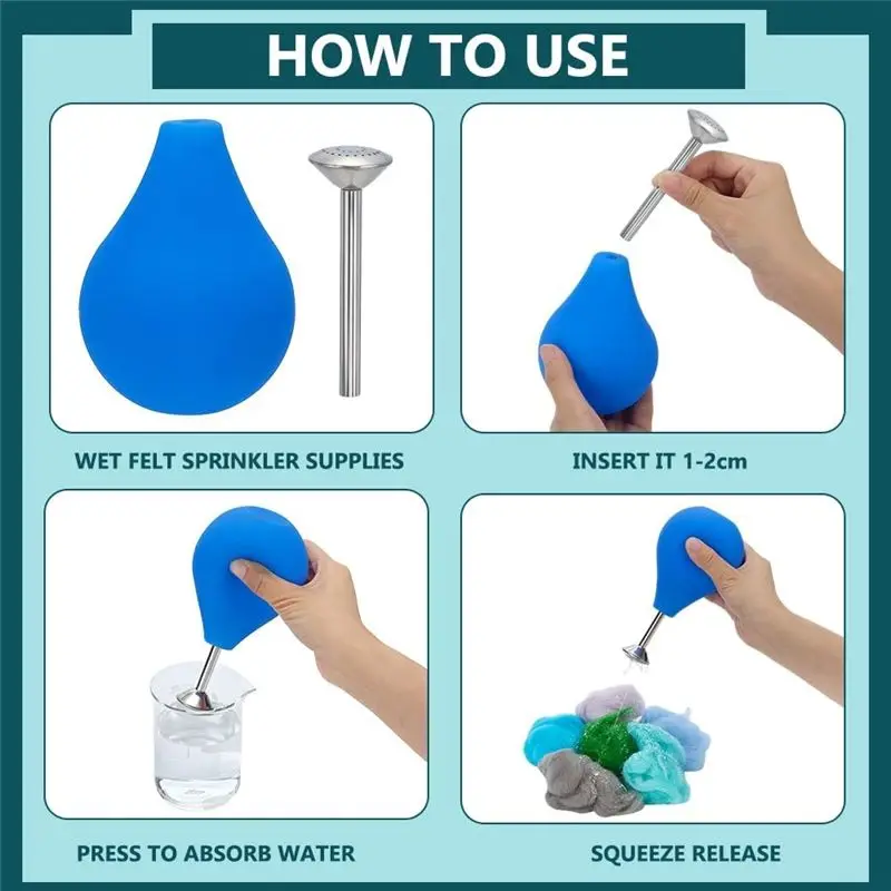 B84B-4 Pcs Wet Felting Tool Set Include 2 Ball Brause-Sprinklers & 2 Green Wet Felting Tools, For Needle-Felt Making Projects