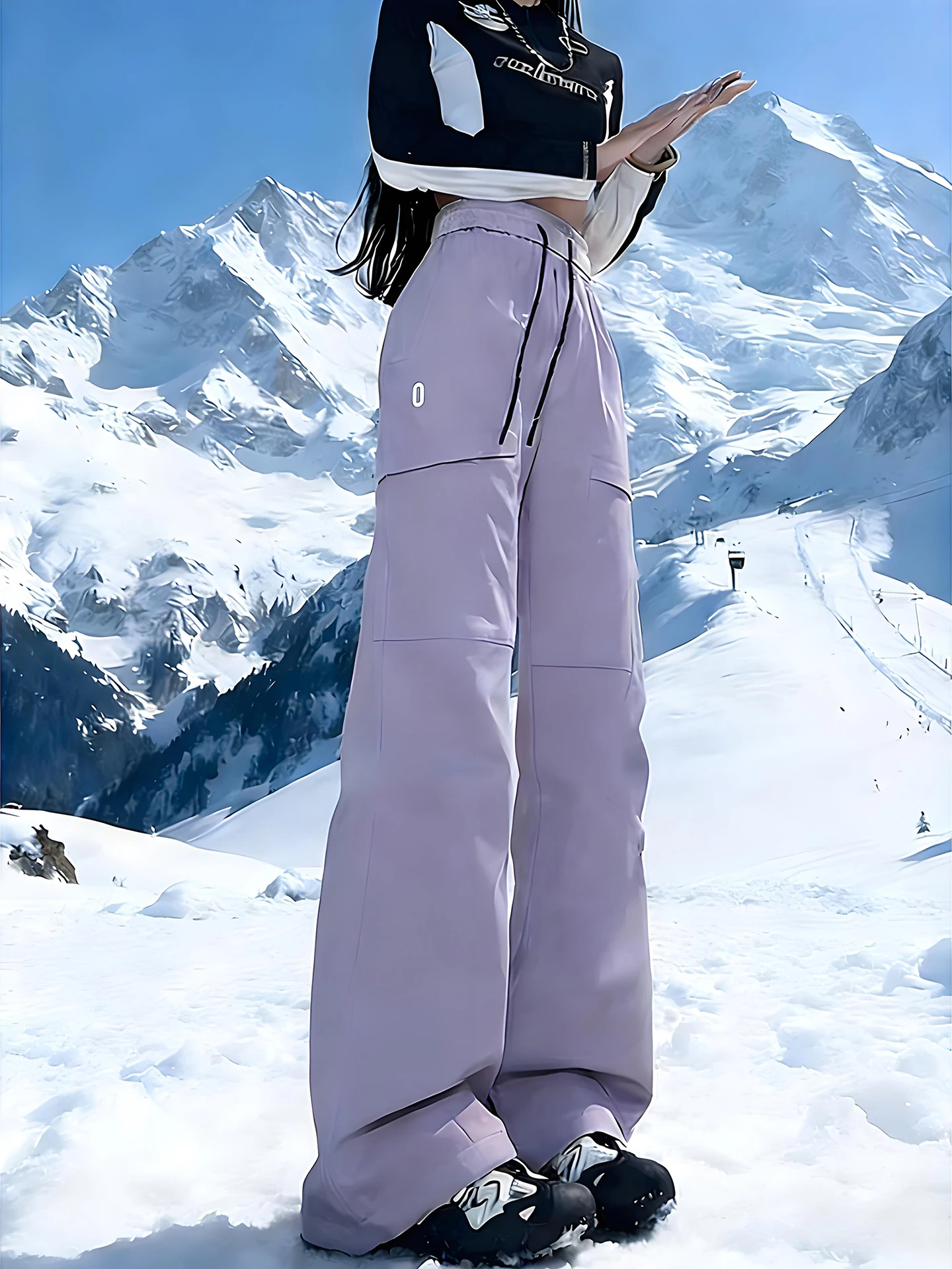 

Men's Fce Lined Waterproof Windproof Hiking Skiing Pants Mountain Series Functional Casual Straight Leg Pants mid Waist