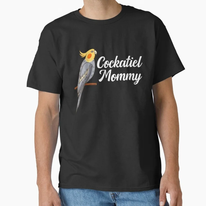 

Cute Cockatiel Mommy Funny pet parrot gift T-shirt for bird lover large size tee Adult Tops S-6XL