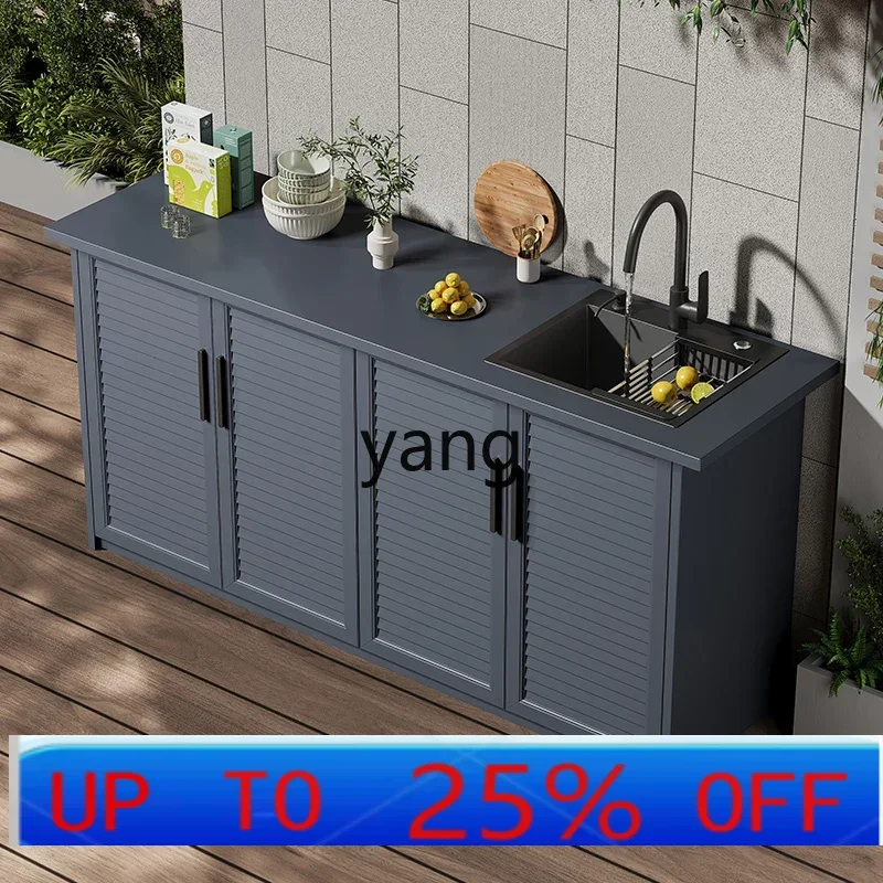 LH  outdoor wash basin balcony drying aluminum integrated cabinet storage bathroom cabinet gold high-end kitchen