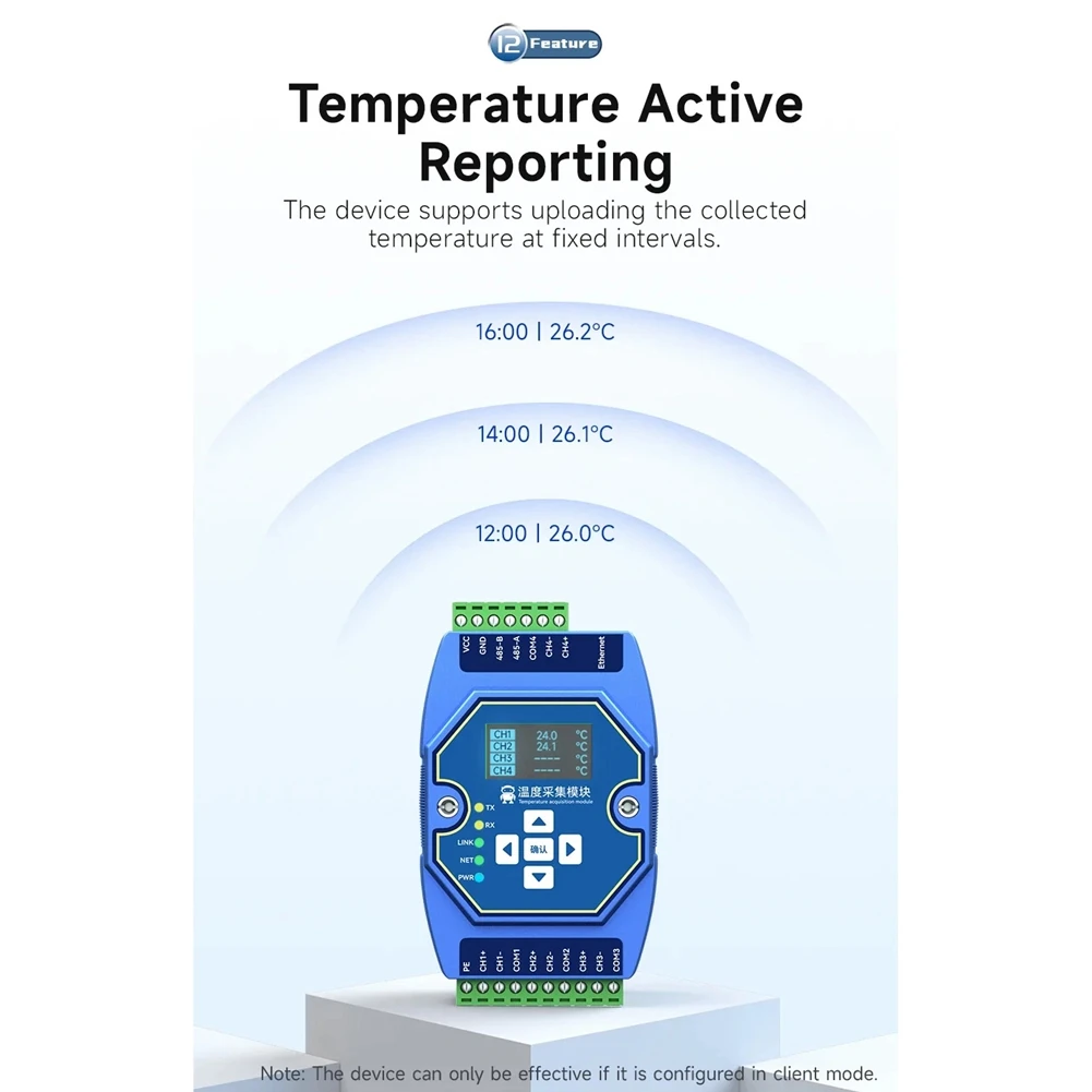 Top-6 Way Temperature Acquisition Module Type K Modbus Thermocouple Input RS485 Ethernet Gateway Watchdog DNS Industrial