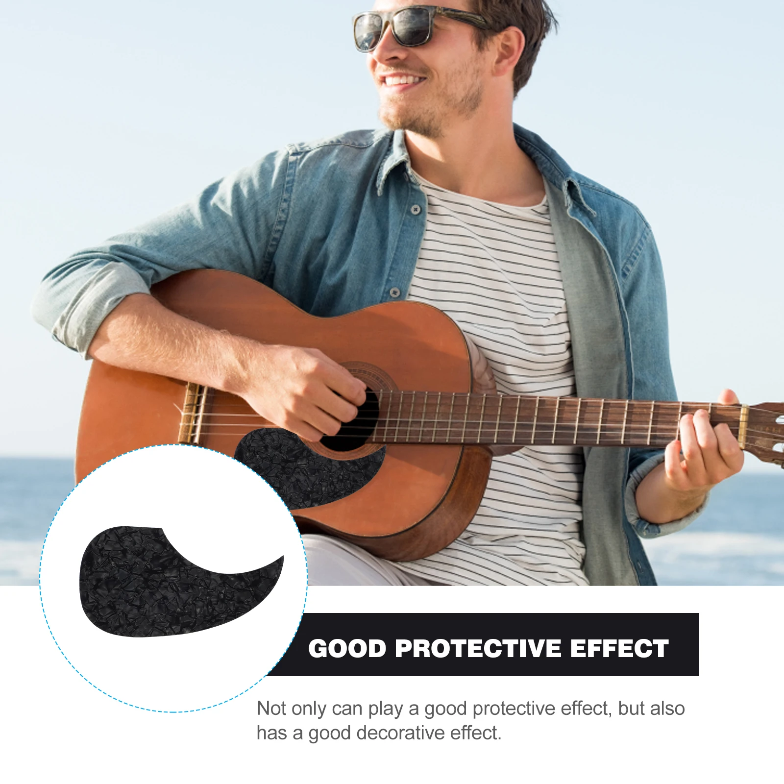 

Pvc Guitar Sticker Anti-Scratch Protective Plate Self-Adhesive Folk Guitar Accessory Decorative Guard For 40/41 Inch