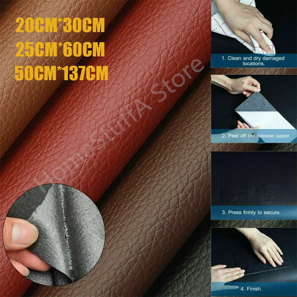 35*138CM PU Leather Stickers DIY Self-Adhesive Refurbishing Patches for Home Sofa Repair Patch Furniture Table Chair Fix Mend