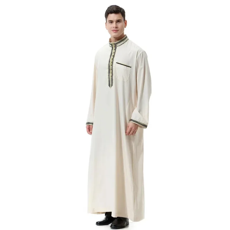 男性用の長いイスラム教徒のドレス,jubba thobe,abaya,Saudi caftan,islamic eid,Ramadan, Saudi,dubai,arab,2025