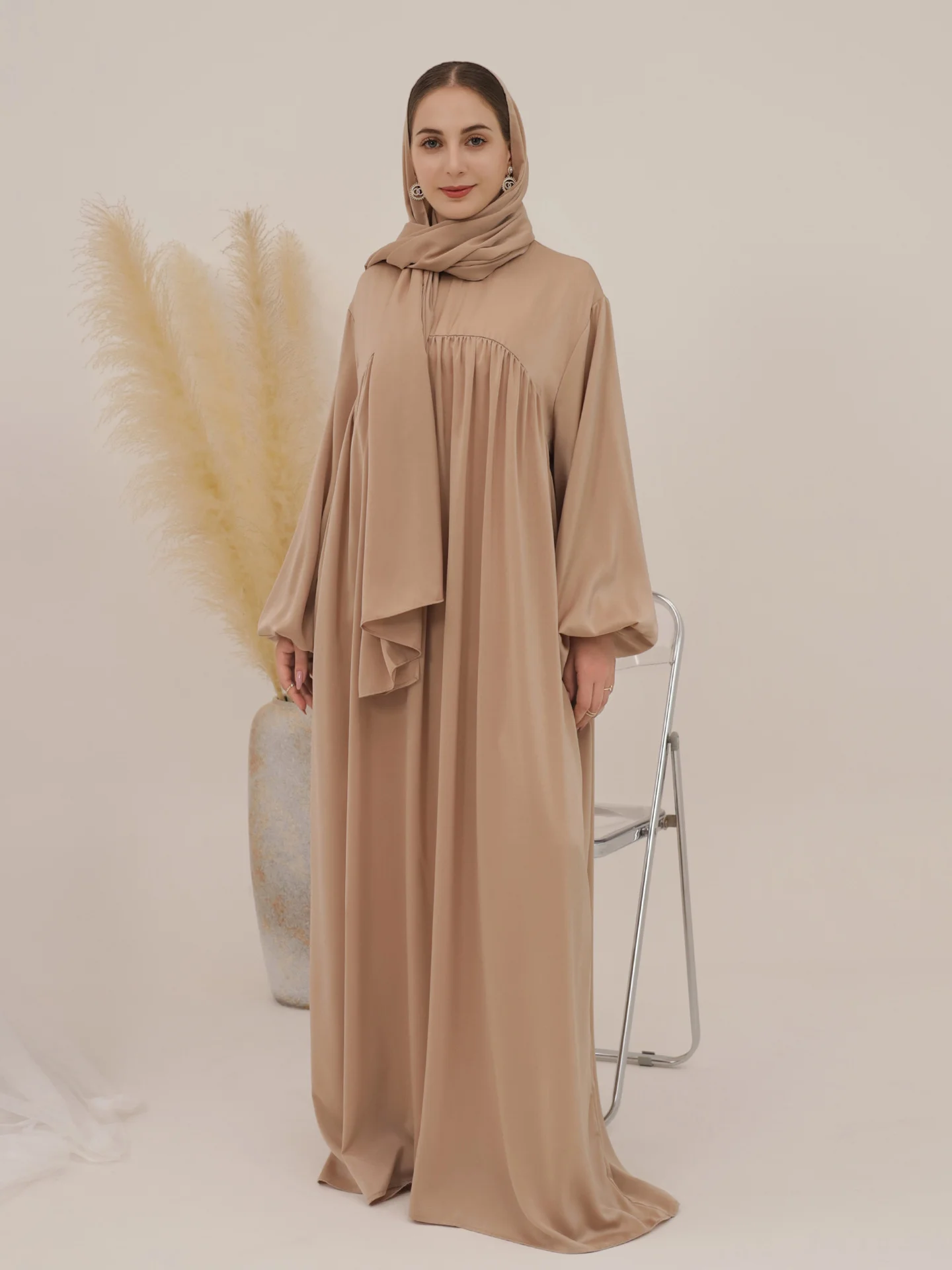 Eid Abaya Dress for Women Loose Maxi Dresses Set with Scarf Woman Party Abayas Ramadan Saudi Arabic Robe Caftan Vestido Kaftan