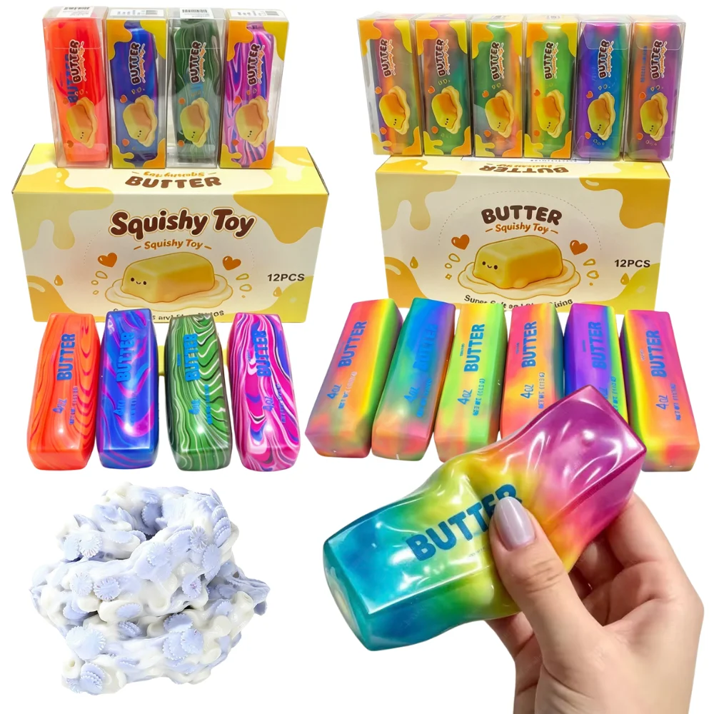 In Stock Rainbow Building Blocks Butter Stick BlindBox Pinch Crunchy Decompression Toy Squeeze Object Carefully Gifts