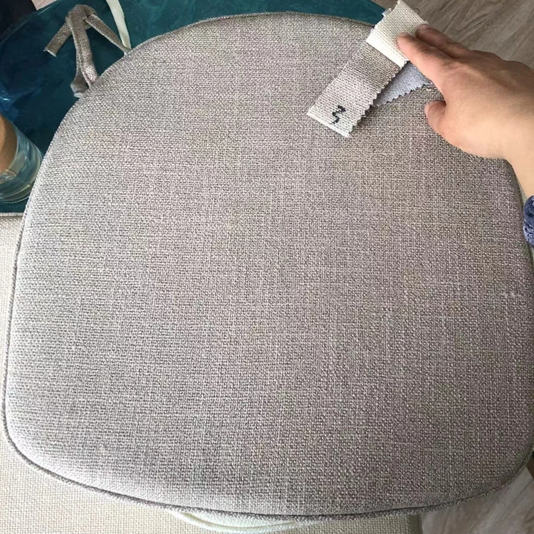 Cross Back Chair Linen Fabric Cushion Portable Wearable Square Seat with Bamboo Foam Fill for Home Office Use