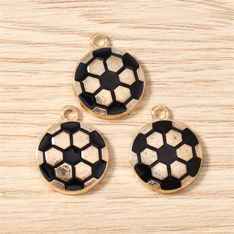 

Tusember 10pcs 18*15mm Cute Metal Soccer Charms American Football Pendants for Drop Earrings Bracelet Necklace Jewelry Making