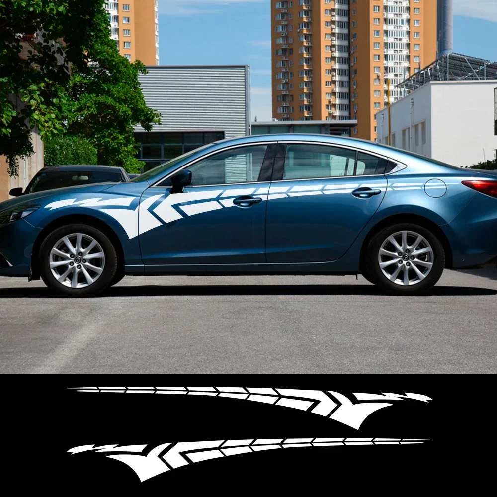 

2PCS Car Door Waist Line Stickers For Audi A4 A3 BMW Ford Volkswagen Toyota Mercedes Honda Nissan Car Vinyl Decal Accessories