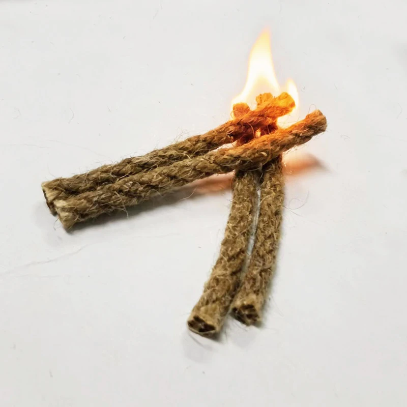 Winter Hemp Rope Fire Starter,Very Useful Auxiliary Warm Hiking Camping Tool Suitable for Campfires,Fireplace,Barbecue Stove