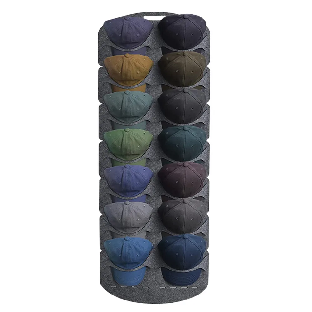 

14 Grids Hanging Hat Storage Bags Display Holder Felt Household Cap Organizer Door Back Closet Hook Storage Bags