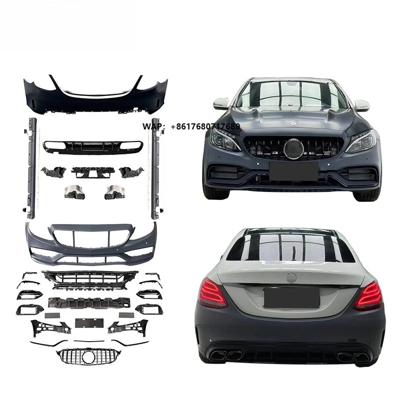 CLY Wholesale Car Body Kits for Class W205 Upgrade Original C63 Body Kits 2015-2021 Flat Angle Body Kit
