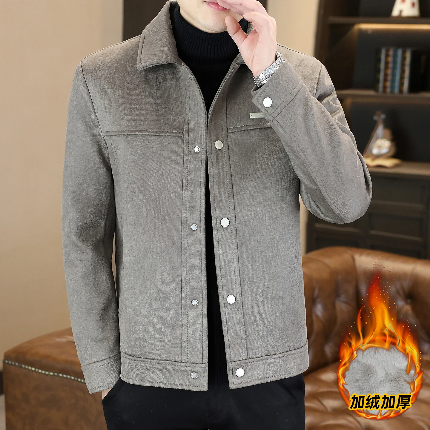 

High Quality Winter Woolen Jacket for Men Slim Fit Thick Warm Added Velvet Short Windbreaker Casual Business Wool Blend Jackets