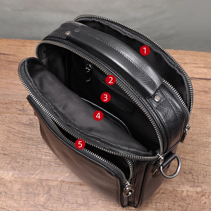 Natural Genuine Leather Men Vintage Handbags Flap Men\'s Shoulder Bag Casual Office Messenger Bags Fashion Crossbody Bag Totes